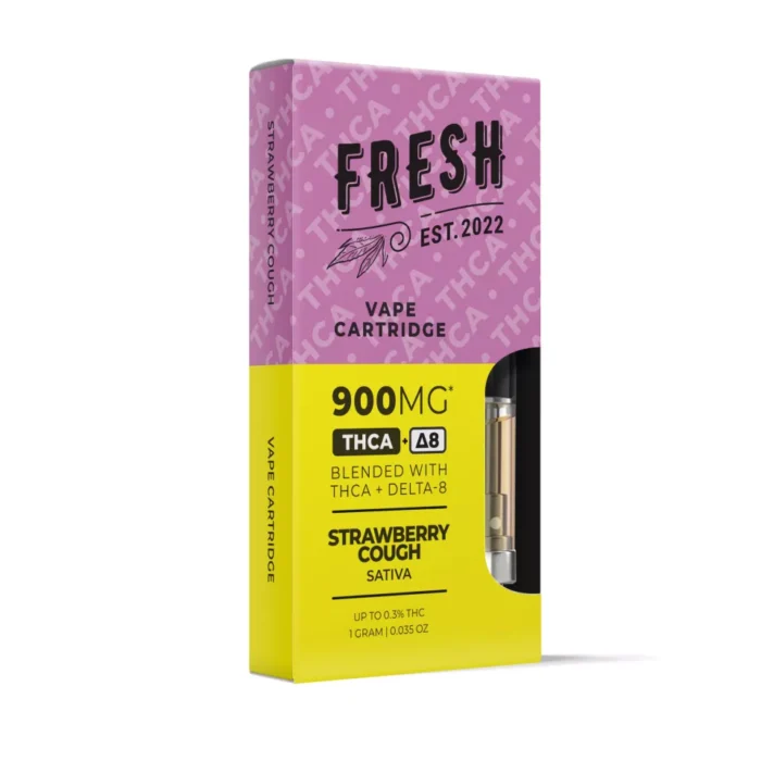 900mg THCa Delta 8 Strawberry Cough Vape Cart - Fresh - Image 2